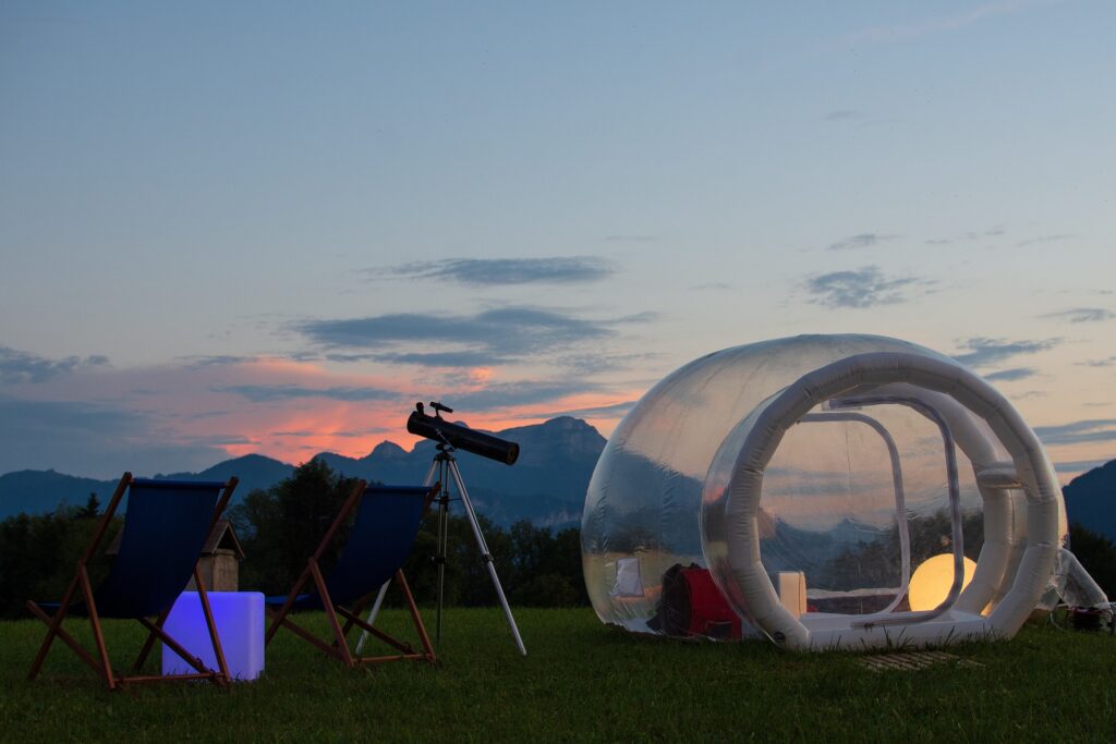 Nadmuchiwany namiot bąbelkowy
