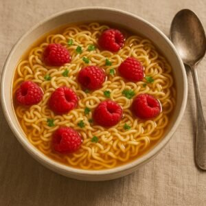 Ramen z malinami